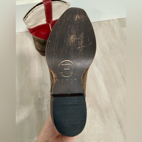 Roper Texas flag short leather boots size 8.5 - Picture 9 of 10